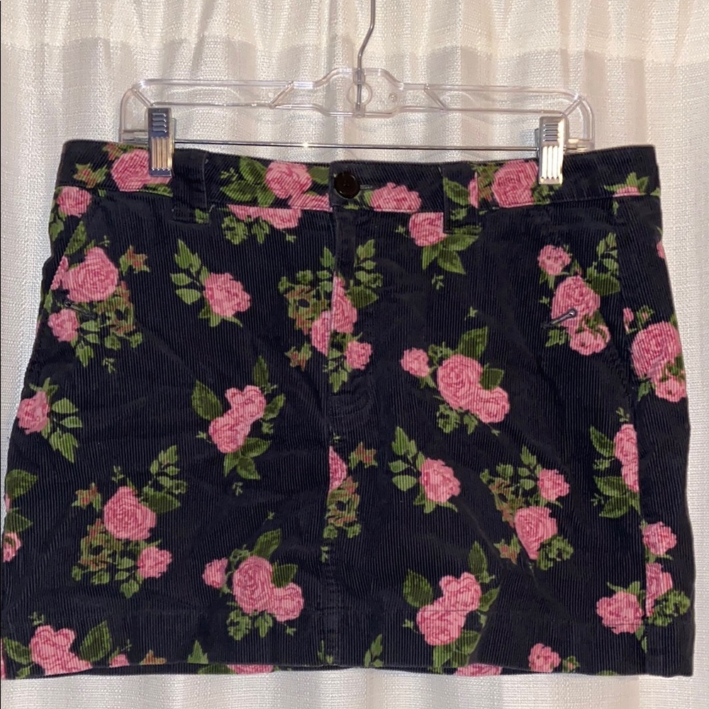 Floral Black Skirt
